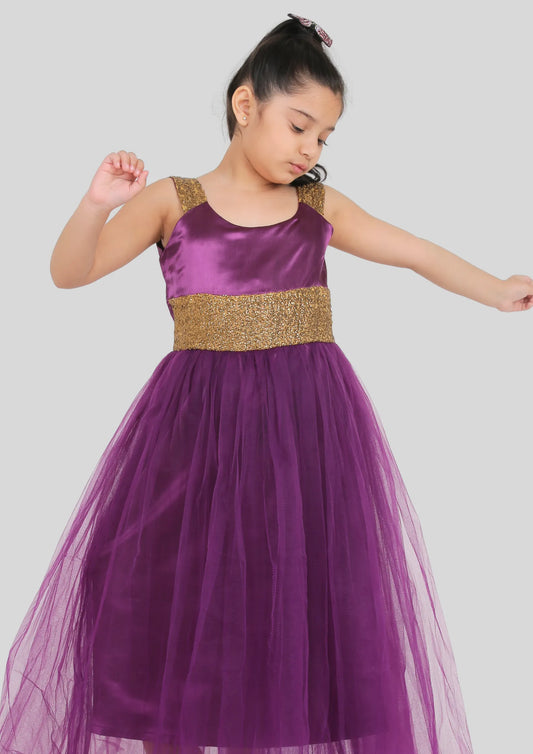 Purple Maxi Length Party Dress